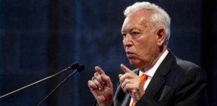 El ministro de Exteriores, José Manuel García-Margallo, en la conerencia de la Cambra de Comerç