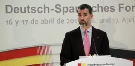 El príncipe de Asturias, durante su intervención en la clausurade la VII Edición del Foro Hispano Alemán,