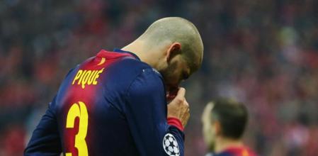 Gerard Piqué se lamenta tras la contundente derrota encajada ante el Bayern Múnich