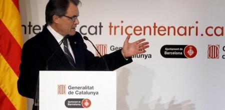 Mas, durante la presentación de los actos del tricentenario de 1714.