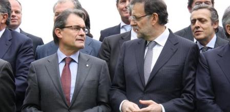 Artur Mas y Mariano Rajoy, antes de participar en un almuerzo en Barcelona
