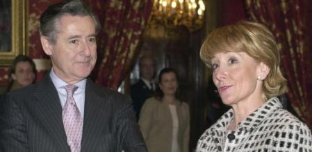 Miguel Blesa y Esperanza Aguirre en una foto de 2002