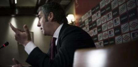El presidente del Athletic Bilbao, Josu Urrutia, durante la rueda de prensa que ha ofrecido este jueves para hablar de diferentes asuntos de actualidad