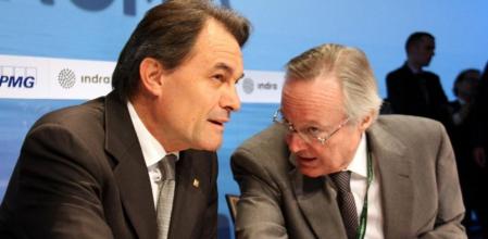 El presidente Mas, junto a Josep Piqué, presidente del Cercle d'Economia