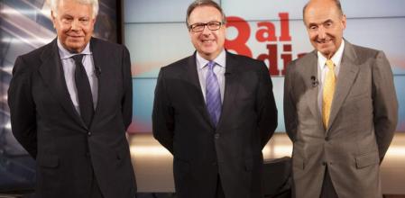 Felipe González y Miquel Roca compartieron impresiones en el plató de Josep Cuní