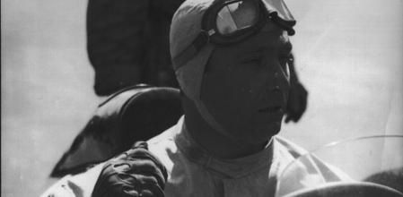 Juan Manuel Fangio, durante las carreras de Silverstone (Londres) en la década de los años 50.