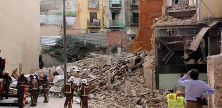 El edificio que se ha hundido en Lleida
