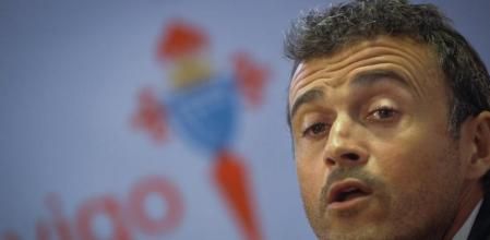 Luis Enrique Martínez, nuevo técnico del Celta, durante la rueda de prensa de su presentación