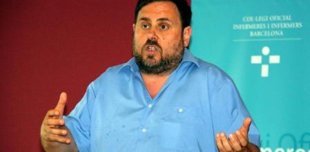 Oriol Junqueras, en una conferencia en el Colegio Oficial de Enfermeras y Enfermeros de Barcelona