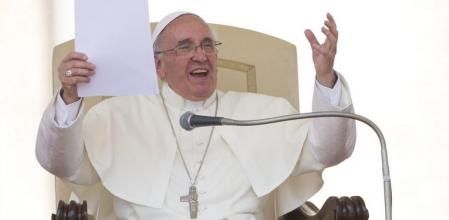 El papa Francisco, durante su audiencia general semanal en la plaza de San Pedro del Vaticano