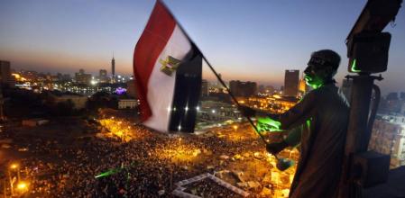 Protestas contra el gobierno egipcio en la plaza Tahrir de El Cairo