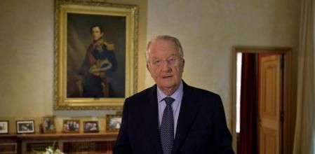 El rey Alberto II de Bélgica durante el discurso en el que anuncia su abdicación en su hijo, el príncipe Felipe