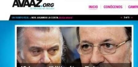 Imagen del portal de la plataforma ciudadana Avaaz