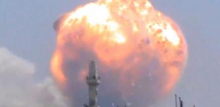 Imagen de la explosión producida en la ciudad siria de Homs