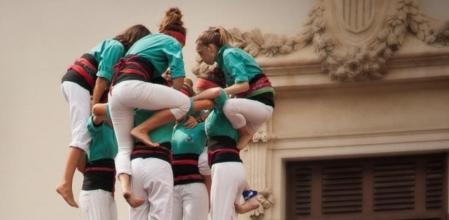 Detall del 4d9 sense folre dels Castellers de Vilafranca