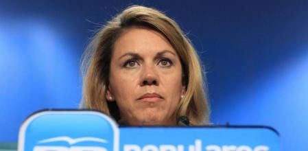 Maria Dolores de Cospedal, durante la rueda de prensa posterior a la reunión de la Ejecutiva del PP