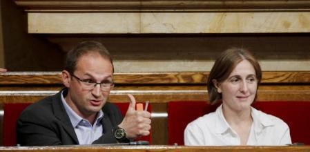 Joan Herrera y Dolors Camats, líderes de ICV, en el Parlament