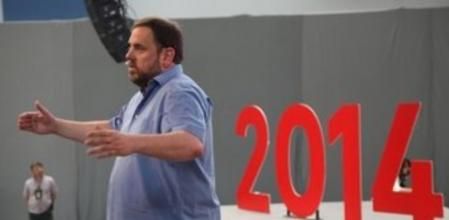 El presidente de ERC, Oriol Junqueras, en la conferencia nacional del partido en la Farga.