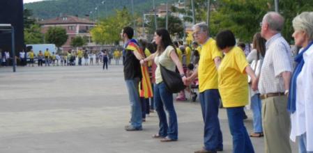 Ensayo de la cadena humana en Castellar del Vallès