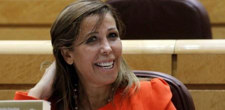 La senadora y líder del PPC, Alicia Sánchez-Camacho, durante la sesión de control al Gobierno en el Senado