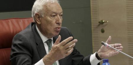 El ministro de exteriores, José Manuel García-Margallo, en su comparecencia