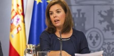 La vicepresidenta del Gobierno, Soraya Sáenz de Santamaría, en la rueda de prensa tras el Consejo de Ministros.