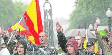 Manifestaciones y ataques. Algunos de los detenidos por el ataque a la sede de la Generalitat en Madrid son de Alianza Nacional, partido de ideario fascista