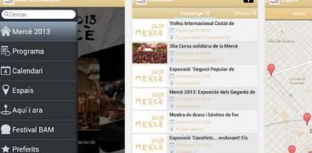 Imatge de l'aplicació mòbil de la Mercè 2013
