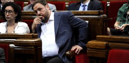 EL líder de ERC, Oriol Junqueras, durante el debate de política general del Parlament de Catalunya el pasado miércoles