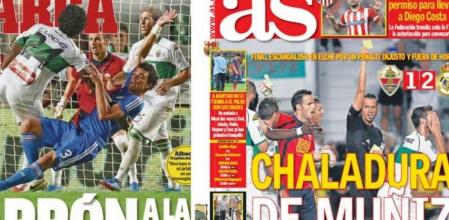 Las portadas de los diarios madrileños son críticas con el arbitraje