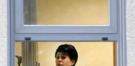 Rosario Porto, la madre de Asunta Basterra, en el interior de los juzgados donde prestó declaración ante el juez, José Antonio Vázquez Taín