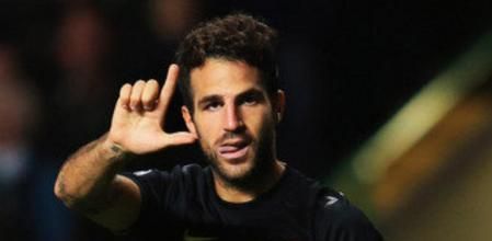 Cesc celebra su tanto frente al Celtic