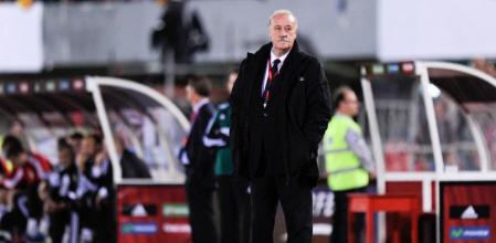 Del Bosque durante el encuentro frente a Bielorrusia
