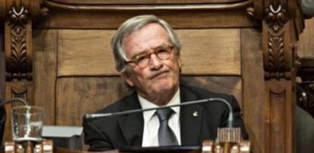 Xavier Trias durante el último pleno del Ayuntamiento de Barcelona en el que se trataron los presupuestos y la candidatura para los Juegos olímpicos de invierno