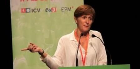 La coordinadora nacional de ICV, Dolors Camats, durante su intervención en la Convenció Municipalista 2013 de ICV-EUiA