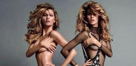 Imagen que Gisele Bundchen ha publicado en su perfil de Instagram en la que aparece con su clon y semidesnuda