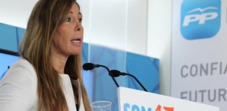 Alícia Sánchez-Camacho, en rueda de prensa en la sede del PPC