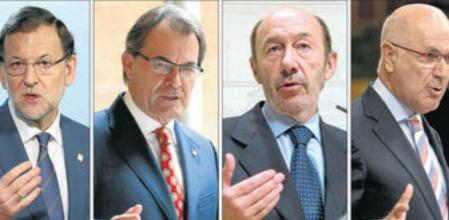 Rajoy, Mas, Rubalcaba y Duran