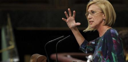 La portavoz de UPyD, Rosa Díez, interviene en el pleno del Congreso de los Diputados