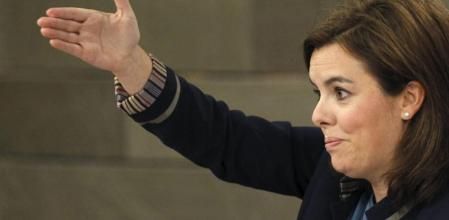 Soraya Sáenz de Santamaría, en rueda de prensa en La Moncloa