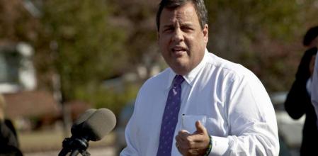 Chris Christie en un acto conmemorativo de la tragedia del Sandy