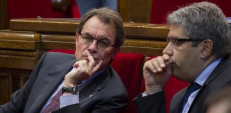 Artur Mas y Francesc Homs, durante la sesión de control al Govern del pasado miércoles