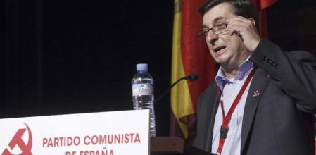 El secretario general del PCE, José Luis Centella, durante su intervención en el XIX Congreso federal