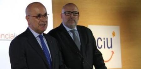 Duran y Corominas, después de la reunión de la Comisión Ejecutiva Nacional de la Federación de CiU