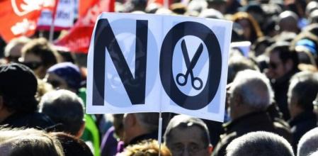 Una de las pancartas mostradas en la protesta de Madrid.