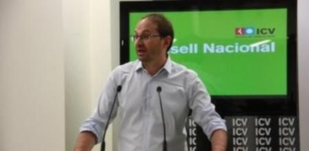 El coordinador nacional de ICV, Joan Herrera, durante su intervención ante el Consell Nacional de la formación.