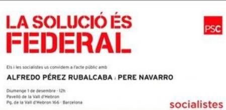 Imagen de la convocatoria del acto de Navarro y Rubalcaba de este domingo en Vall d'Hebron