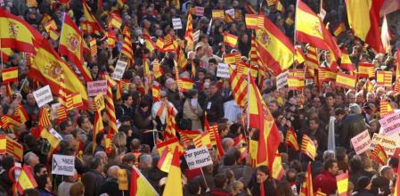 Manifestación en defensa de la Constitución en Barcelona en 2012