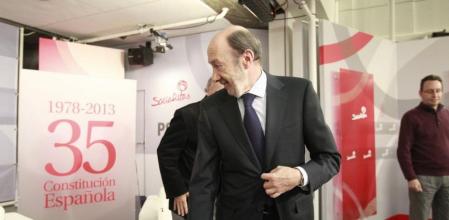 El Secretario General, Alfredo Pérez Rubalcaba, clausura el acto que organiza el PSOE para celebrar el 35 aniversario de la Constitución