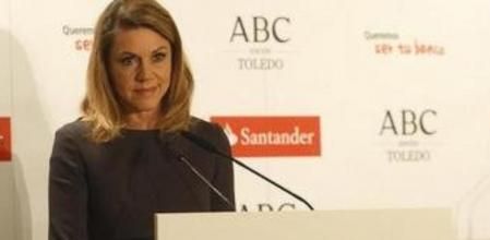 La secretaria general del PP, María Dolores de Cospedal, en la conferencia